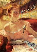 Mary Cassatt Woman with a Pearl Necklace in a Loge oil on canvas